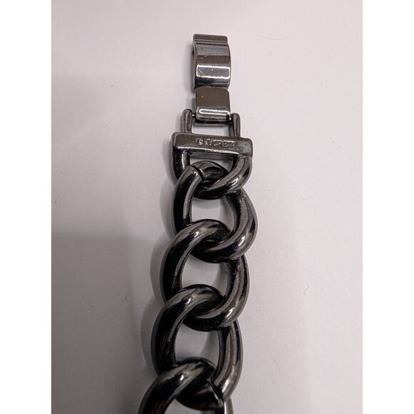 J. Crew Crystal Link Chain Bracelet 7.5in Silver Tone Rhinestones - Picture 5 of 6